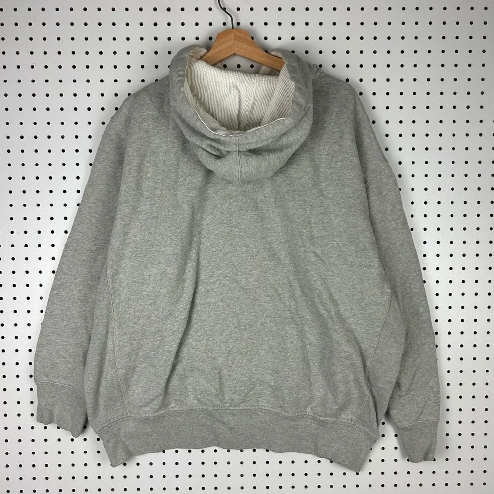 Polo Ralph Lauren 2XB Big Gray Full Zip Waffle Lined Hoodie Sweatshirt White Y2K